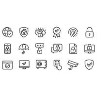 Security line icons vector design
