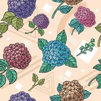 Hydrangeas Seamless Colorful vector