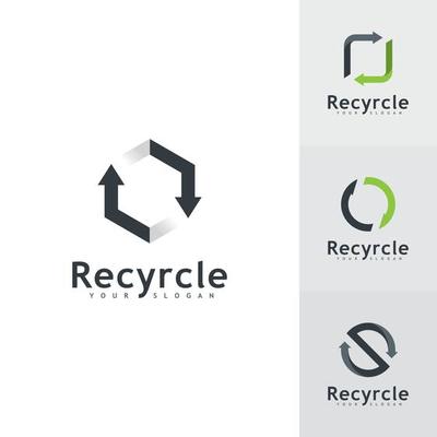 Recycle logo icon vector. recycling illustration  symbol, rotation arrow icon