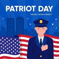 día del patriota 911 día de celebración para publicación en redes sociales o tarjeta de felicitación vector