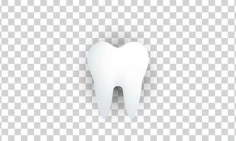 diseño único de icono de diente o dental blanco 3d aislado en vector