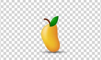 unique 3d yellow mango concept design icon isolated on vector