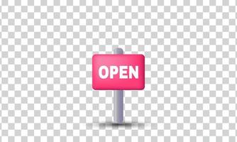 unique 3d open sign concept design icon isolated on vector