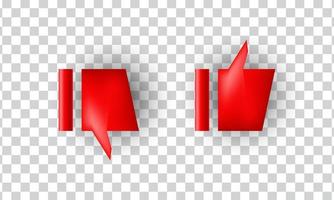 unique creative 3d red like or dislike design icon isolated on vector