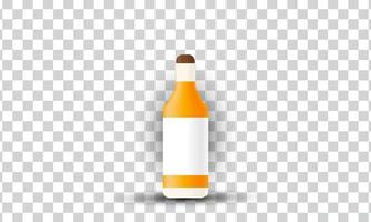icono de diseño de jugo de naranja de botella 3d creativo único aislado en vector