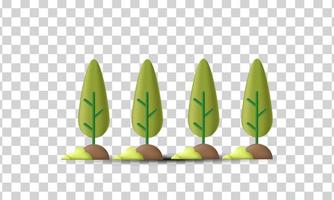 unique creative 3d style tree icon isolated on vector
