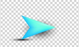 unique creative 3d style arrow icon isolated on vector