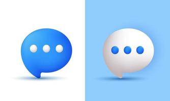 unique realistic two cute bubble message chatting realistic 3d design isolated on vector