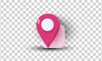 unique creative 3d minimal cartoon maps icon isolated on vector