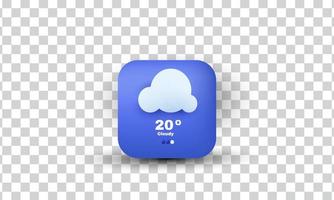 unique creative 3d style cloudy icon isolated on vector