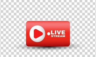 unique creative 3d style watch live streaming design icon isolated on vector