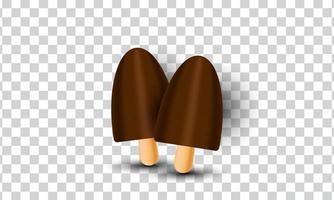 unique creative 3d brown ice cream object design icon isolated on vector