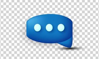 unique creative 3d  blue speech dialog bubble icon isolated on vector