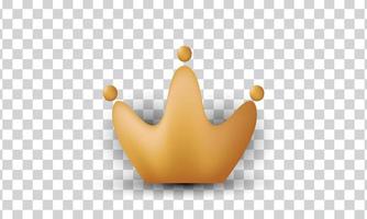 unique creative 3d style crown icon isolated on vector