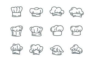 Chef Line Style Icon Collection vector