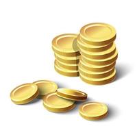 3d realistic vector icon of golden pile of coins.