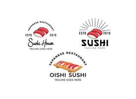 Sushi Restaurant Logo Design Template. vector