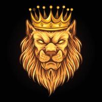 Vintage elegant lion king crown illustrations vector