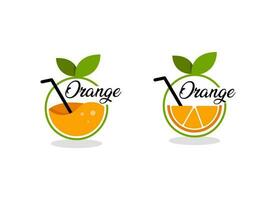 The logo of orange juice vector