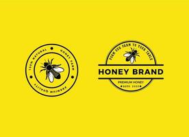 plantilla de diseño del logotipo de la empresa de abejas y granjas de miel. vector