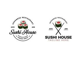 plantilla de diseño de logotipo de restaurante de sushi. vector