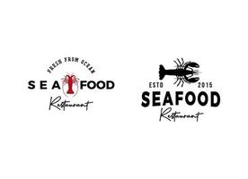 Seafood Restaurant Logo Design Template. vector