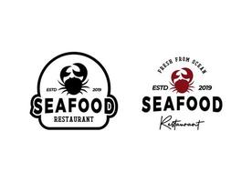 Seafood Restaurant Logo Design Template. vector