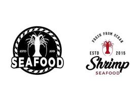 Seafood Restaurant Logo Design Template. vector