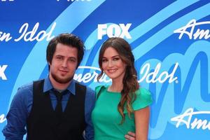 LOS ANGELES, MAY 16 -  Lee DeWyze, Joanna Walsh arrives at the American Idol Seaon 12 Finale at the Nokia Theater at LA Live on May 16, 2013 in Los Angeles, CA photo