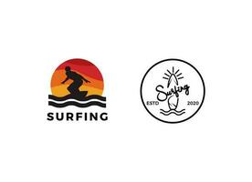 Vintage Surfing Emblem for web design or print. vector