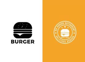 Fast food of hamburger logo Vector Illustration