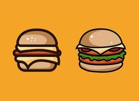 Fast food of hamburger logo Vector Illustration