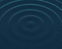 Vector ripple effect. 3D waves formed by dots. Minimal background design with concentric waves.