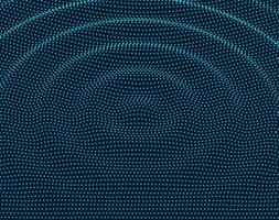 Vector ripple effect. 3D waves formed by dots. Minimal background design with concentric waves.