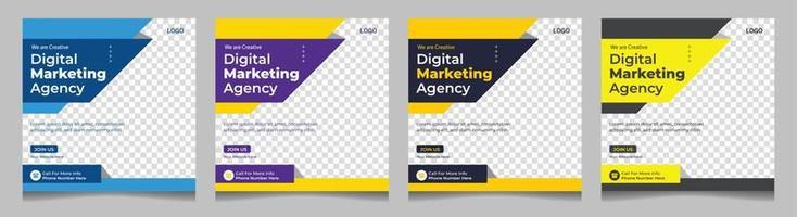 Digital marketing social media post, business marketing flyer design vector
