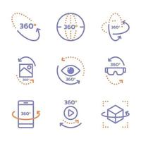 360 Circle Technology Icon Set vector