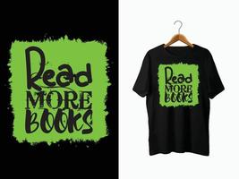 diseño de camiseta de amante de los libros vector