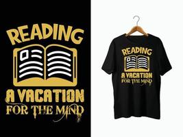 diseño de camiseta de amante de los libros vector