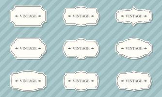 Collection of Vintage Frames. Elegant Retro Frames for Decorative Design. et of Template Vintage Victorian Borders on Pattern Background. Isolated Vector Illustration.