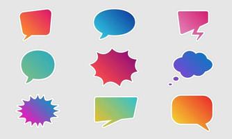 Set of Speech Bubbles. Cartoon Funny Speech Balloons on White Background. Collection Empty Color Bubbles for Text and Chat. Isolated Vector Illustration.