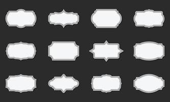 Collection of Ornamental Label Retro Frames. Old Victorian Borders, Retro Badge and Decorative Vintage Frames. Set of Template Elegant Sticker with Luxury Ornament. Isolated Vector Illustration.