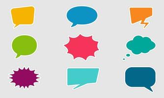 Clouds for Online Chat. Set of Speech Bubbles. Collection Empty Colorful Chat Balloons for Text and Chat. Isolated Vector Illustration.