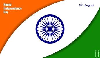 Happy Independence Day of India, India independence day. vector illustration with color flag