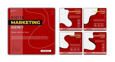 diseño moderno de plantilla de publicaciones en redes sociales, para agencia de marketing digital vector