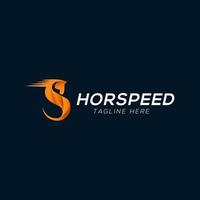 Horse and speed logo design template with luxury style vector