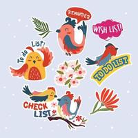 Journal Template Bird Sticker vector