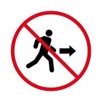 Ban Exit Black Silhouette Icon. Forbid Person Way Escape Pictogram. Emergency Red Stop Circle Symbol. No Allowed Evacuation in Building Sign. Prohibit Man Run Leaving. Isolated Vector Illustration.