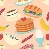 Breakfast Seamless Pattern Background vector