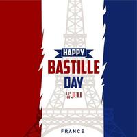 Francia. 14 de julio. feliz dia de la bastilla. ilustración vectorial creativa, tarjeta, pancarta o afiche para el día nacional francés. vector