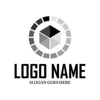 Logo Loading icon symbol with a cube on a white background, used for technology company logos vector